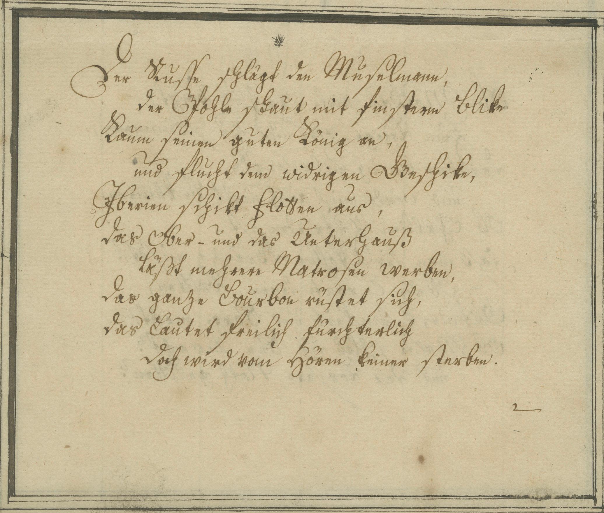Grabado alemán del siglo XVIII - Alegoría de la guerra, poema y vista naval en venta 1