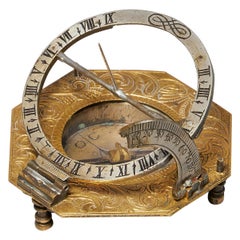 18th Century German Equinoctial Pocket Sundial and Compass by Ludwig Theodor