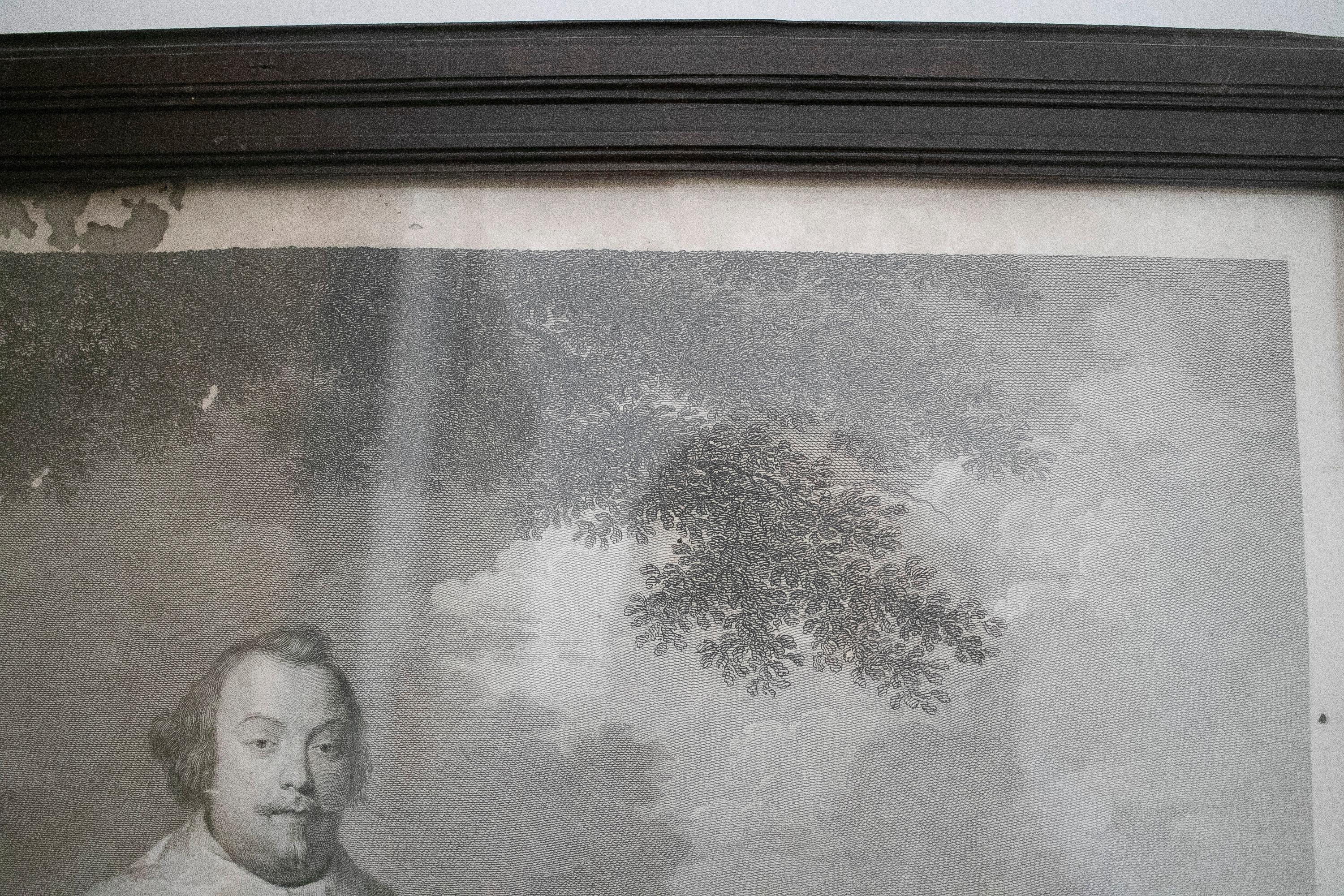 18. Jahrhundert Deutsches Francisco de Moncada-Porträt mit graviertem Porträt, voll Rüstungen und Pferd im Angebot 3