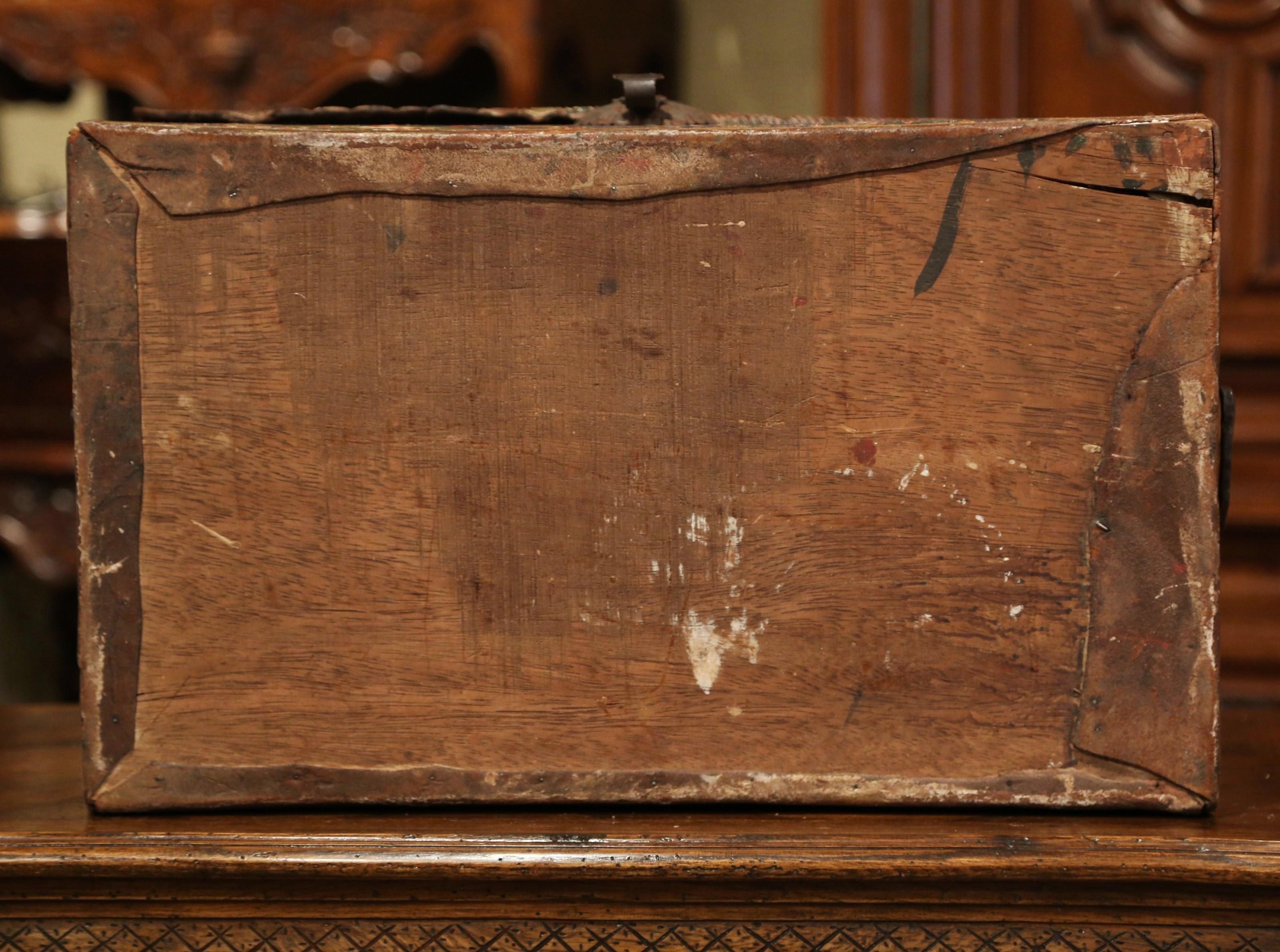 18th Century German Gothic Painted Decorative Bombe Box Wedding Trunk 9