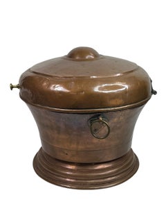 18th Century German Hammered Copper & Brass Bread Box, Kitchen Utensil