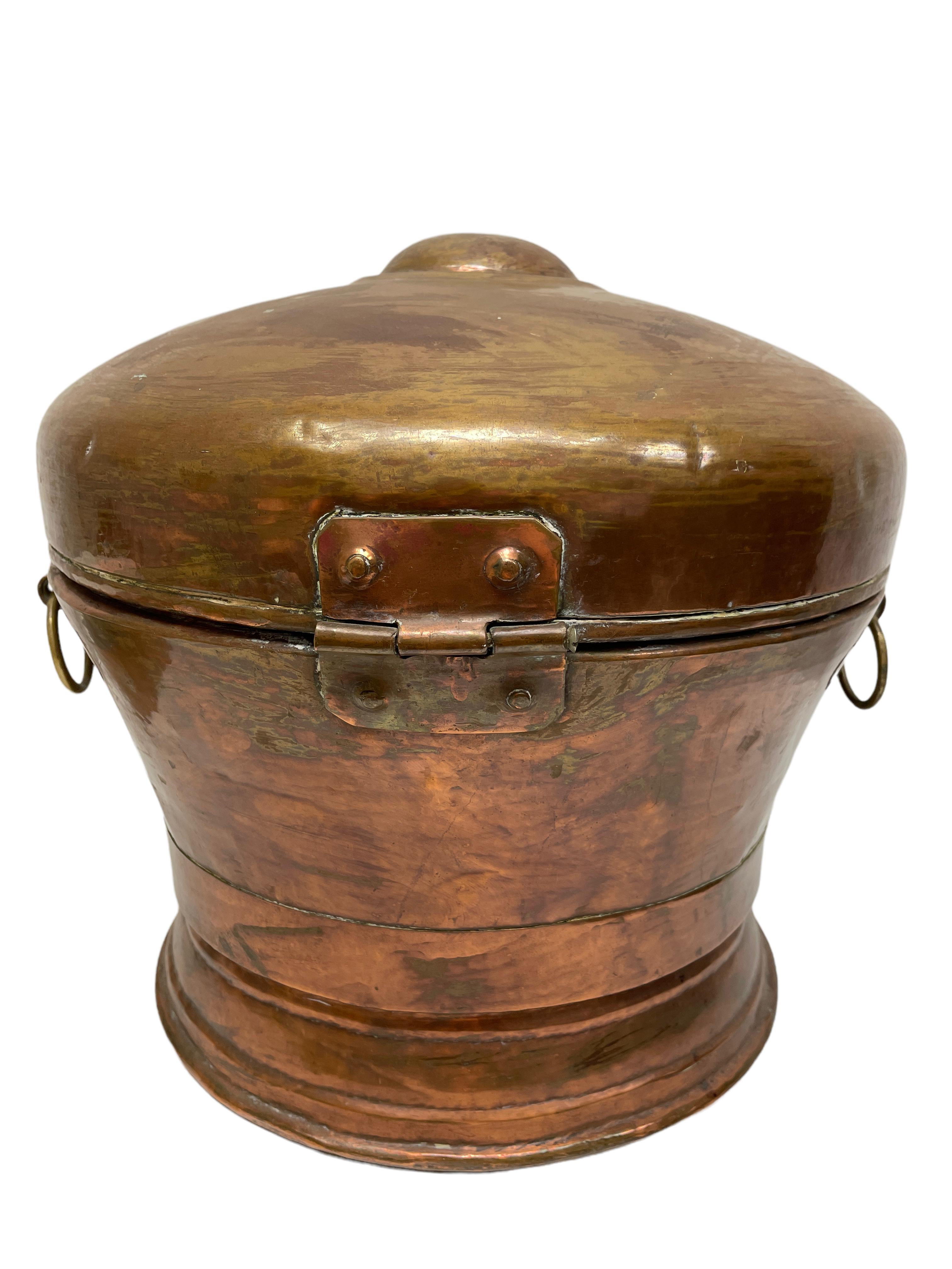 antique copper bread box