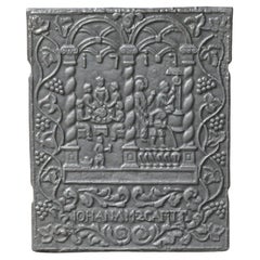 Plaque de cheminée / dosseret d'époque Louis XV allemand du XVIIIe siècle à thème religieux