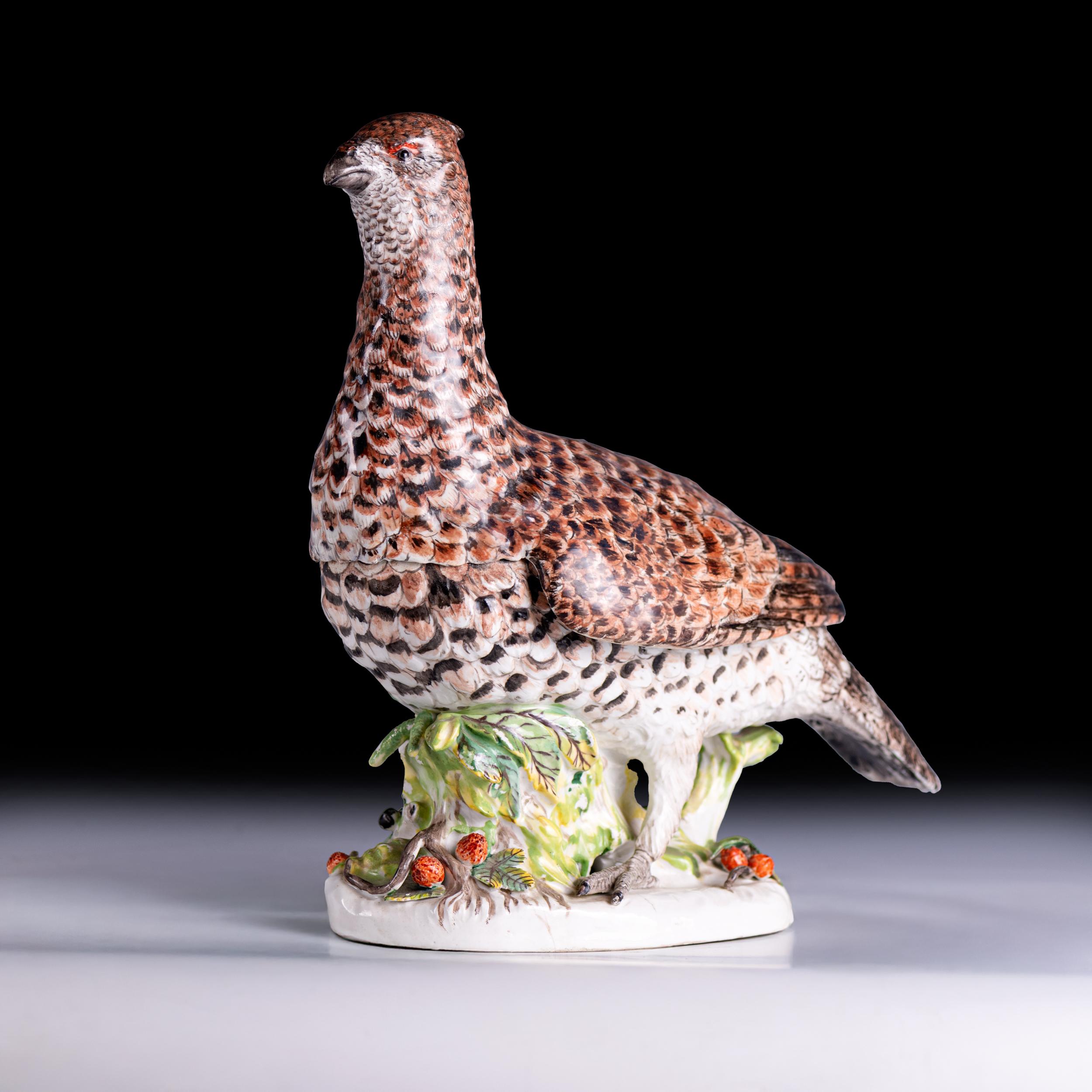 Modelo alemán de porcelana pintada de Meissen del siglo XVIII de una Perdiz Gris Otro en venta