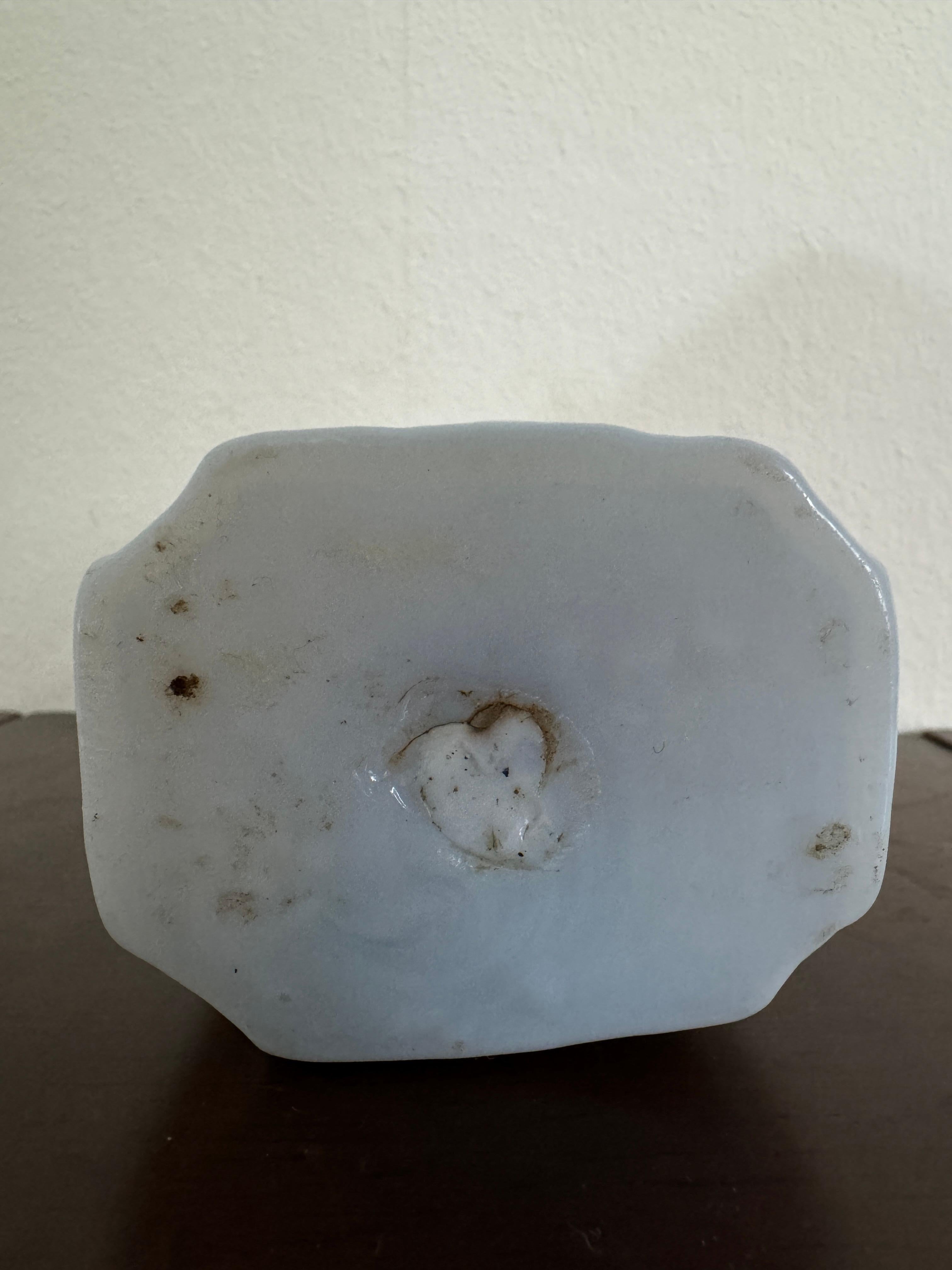 18th Century German Milk Glass Decorated Bottle 4