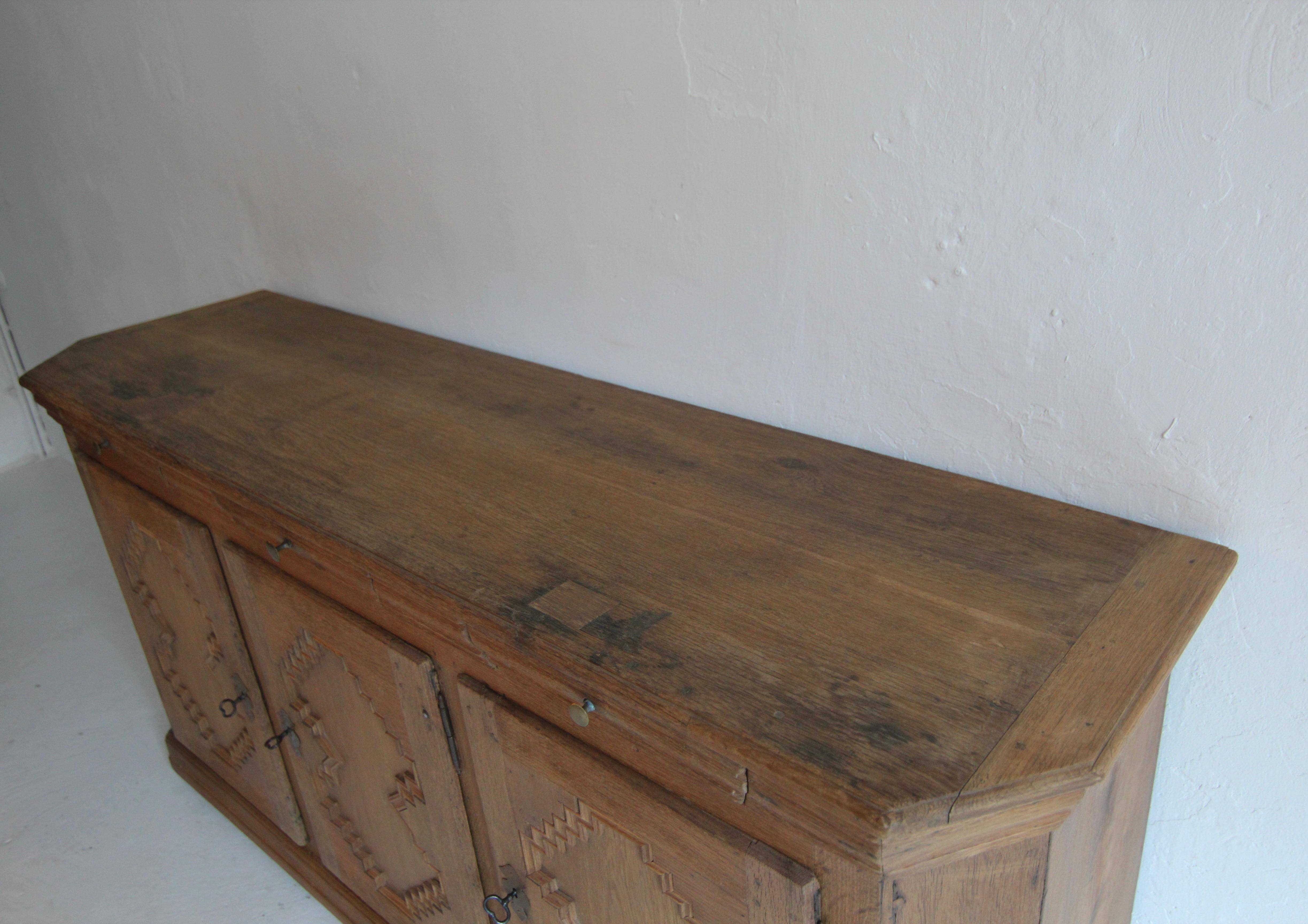 18th Century German Oak Buffet Sideboard 8