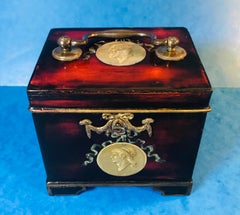 18th Century German Painted Papier Mâché Single Tea Caddy