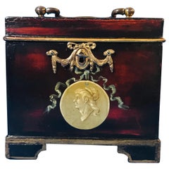 18th Century German Painted Papier Mâché Single Tea Caddy