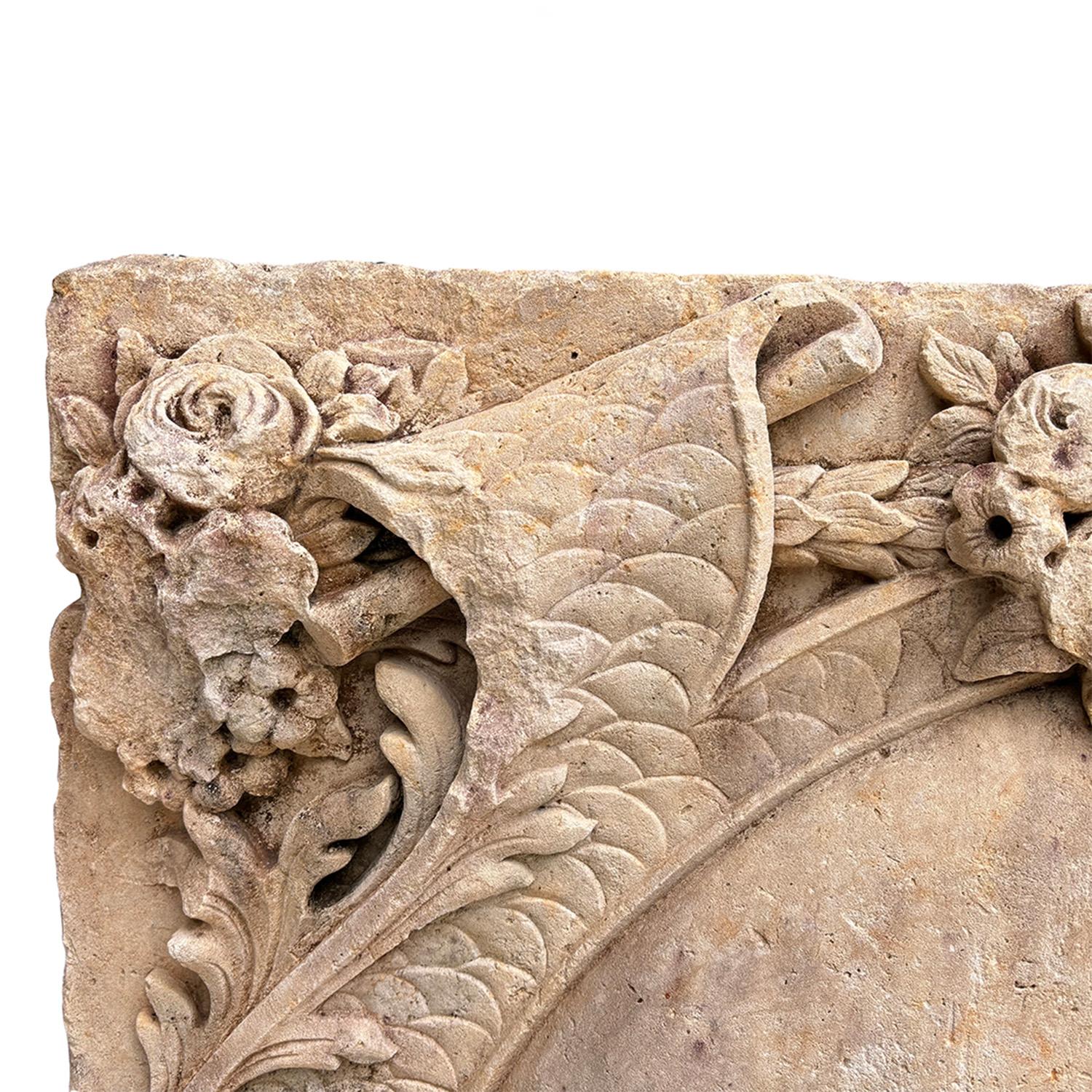 18th Century German Pair of Similar Antique Baroque Sandstone Wall Reliefs For Sale 3