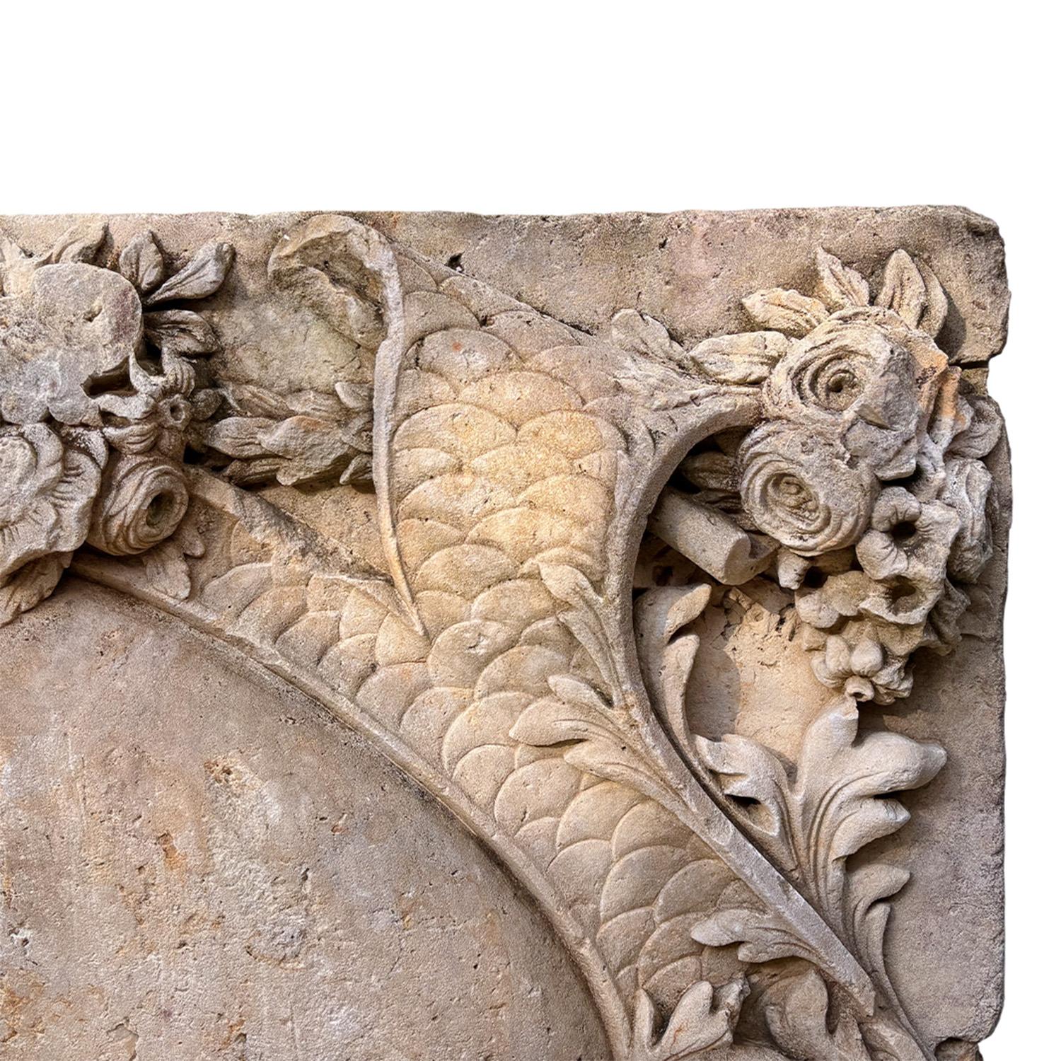 18th Century German Pair of Similar Antique Baroque Sandstone Wall Reliefs For Sale 4