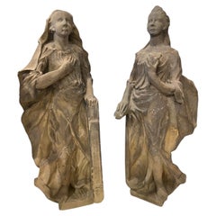 18th Century German Pair of Stone Statues