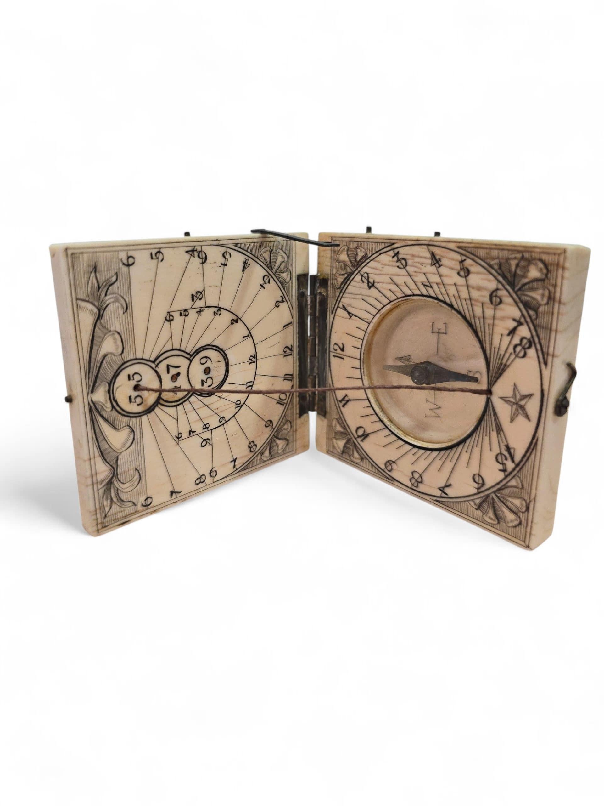 Cadran solaire portatif allemand en ivoire du 18e siècle - probablement Nuremberg en vente 6