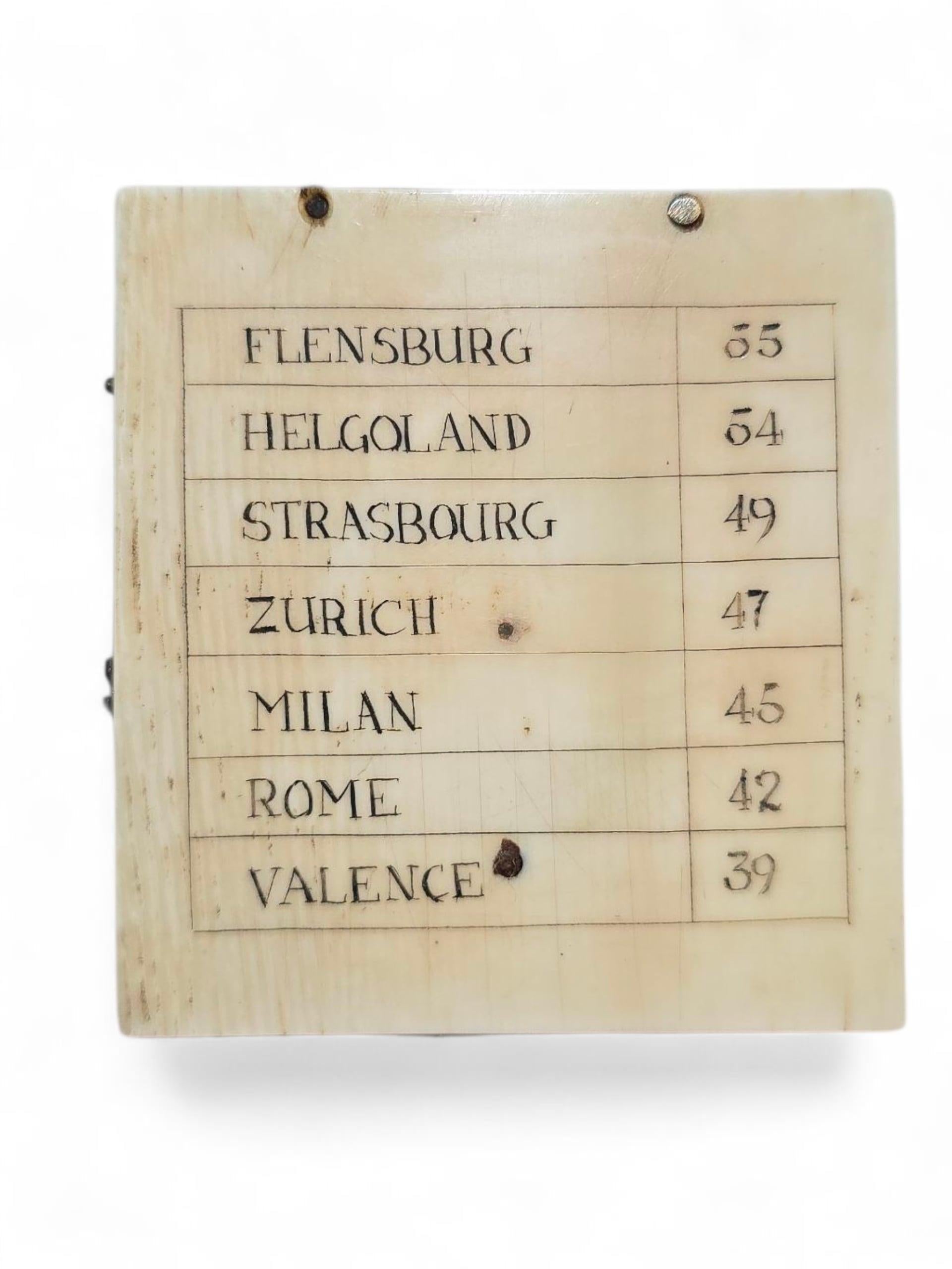 Cadran solaire portatif allemand en ivoire du 18e siècle - probablement Nuremberg en vente 4