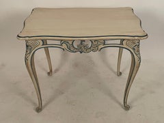 18th Century German Rococo Table, Carved and Painted Wood