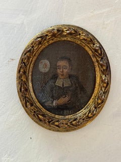 Portrait d'un ecclésiastique avec armoiries, allemand ou autrichien, du XVIIIe siècle