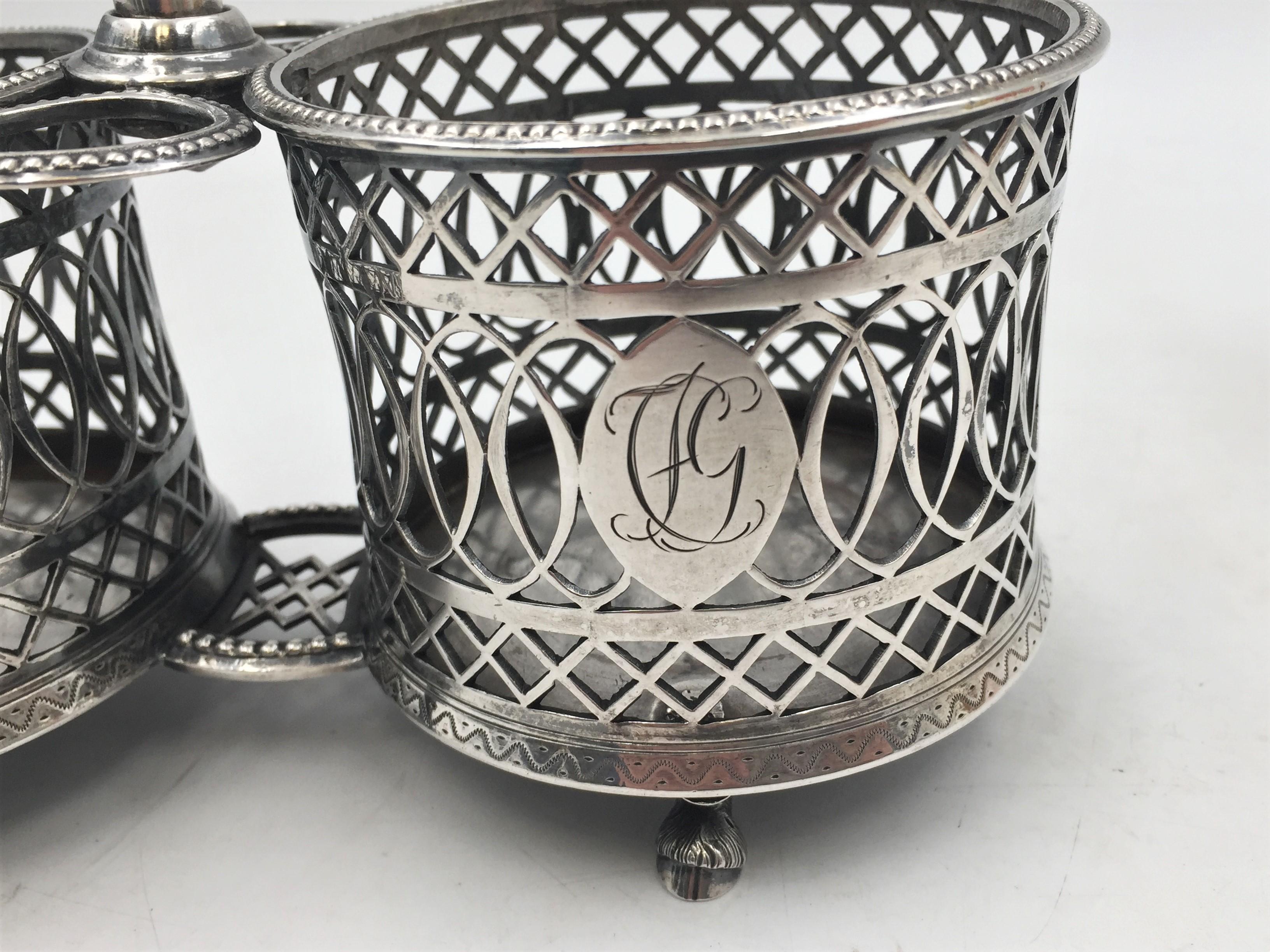 Deutsches Silber-Öl- und Vinegarflaschen-Krug-Set aus dem 18. Jahrhundert im Zustand „Gut“ im Angebot in New York, NY
