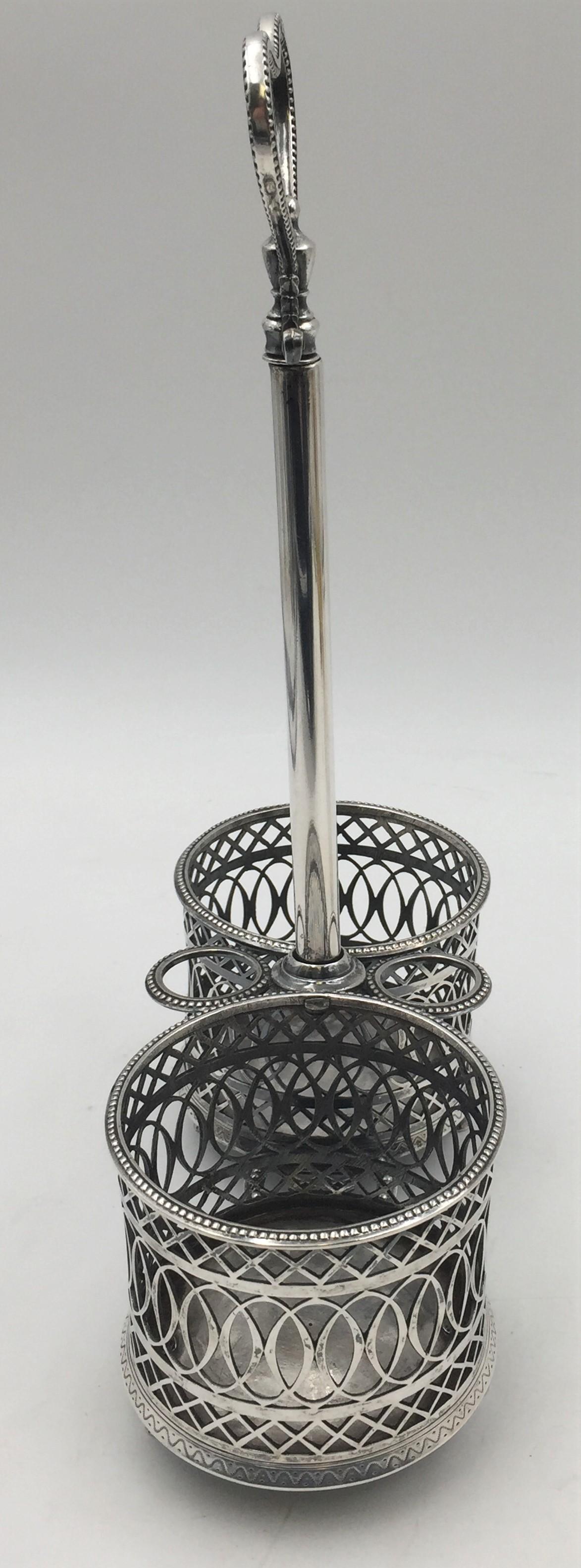 18th Century and Earlier 18th Century German Silver Oil and Vinegar Bottle Cruet Set For Sale