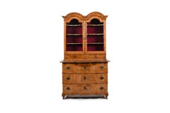 18th Century German Walnut Baroque Vitrine Cabinet Signed, Wuerzburg Monastery