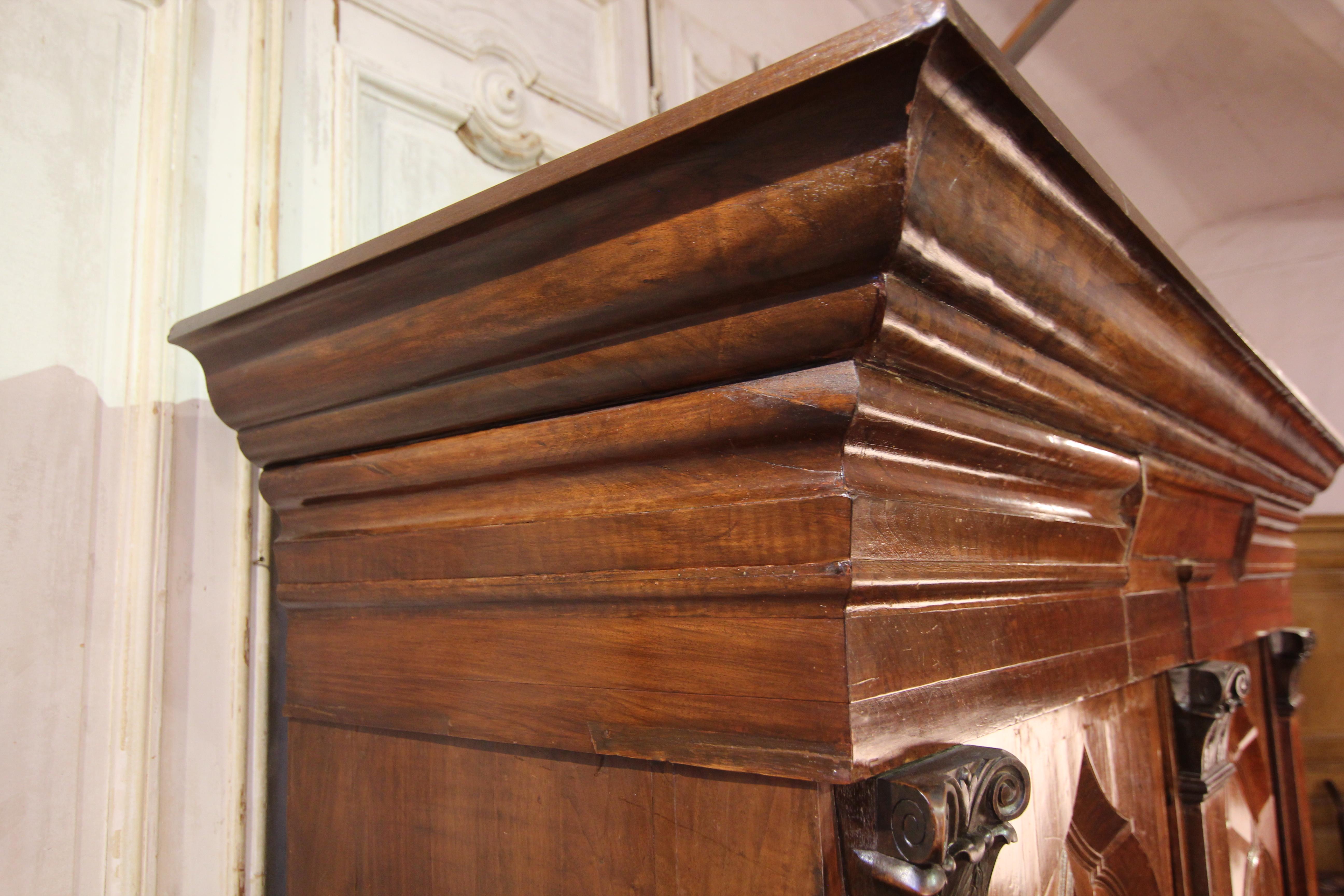 18th Century German Walnut Hamburger Schapp Cabinet For Sale 6