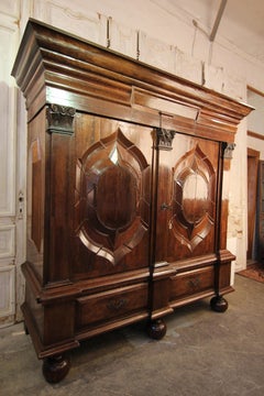 18th Century German Walnut Hamburger Schapp Cabinet