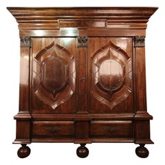 18th Century German Walnut Hamburger Schapp Cabinet