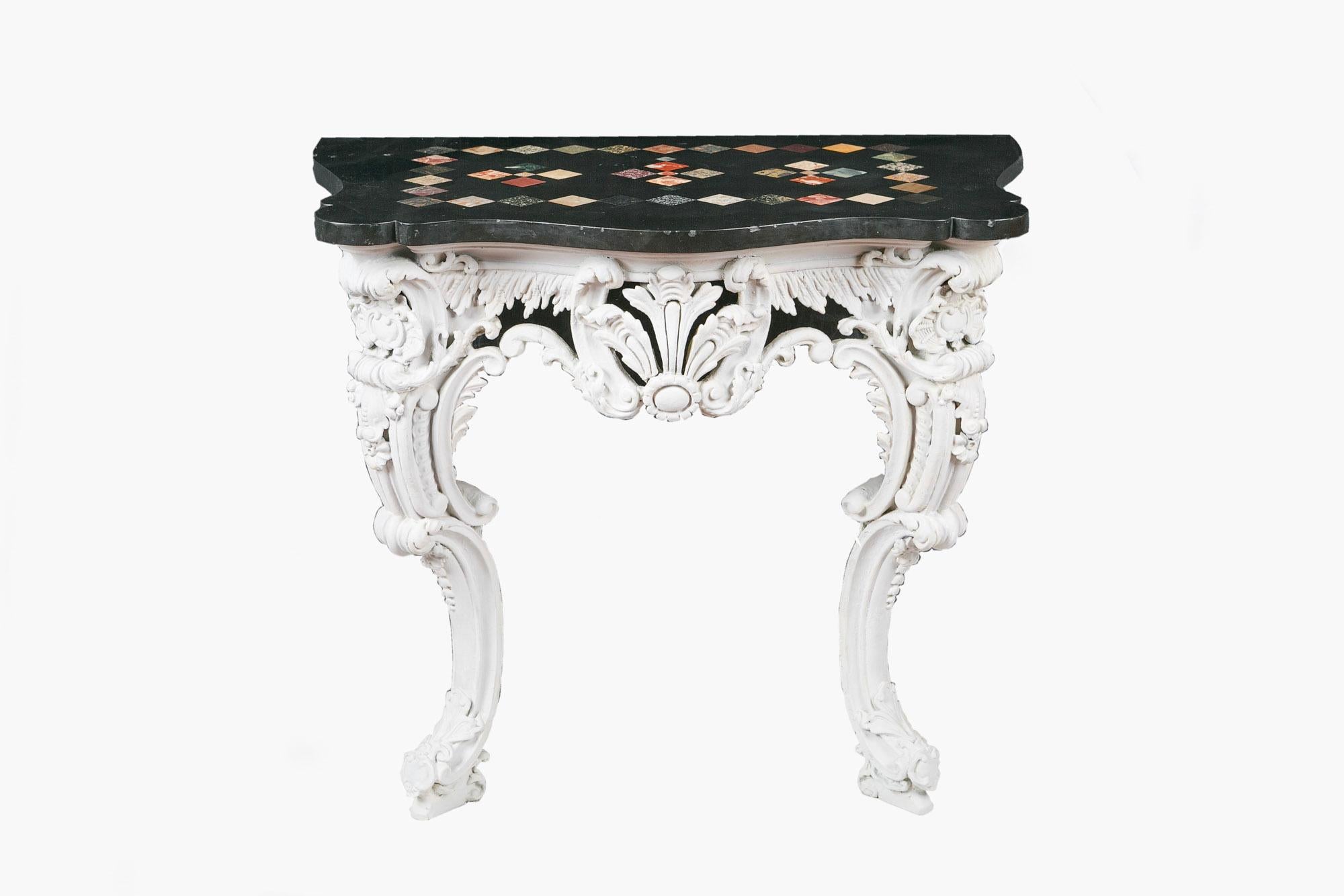 George III 18th Century Gesso and Marble Console Table For Sale