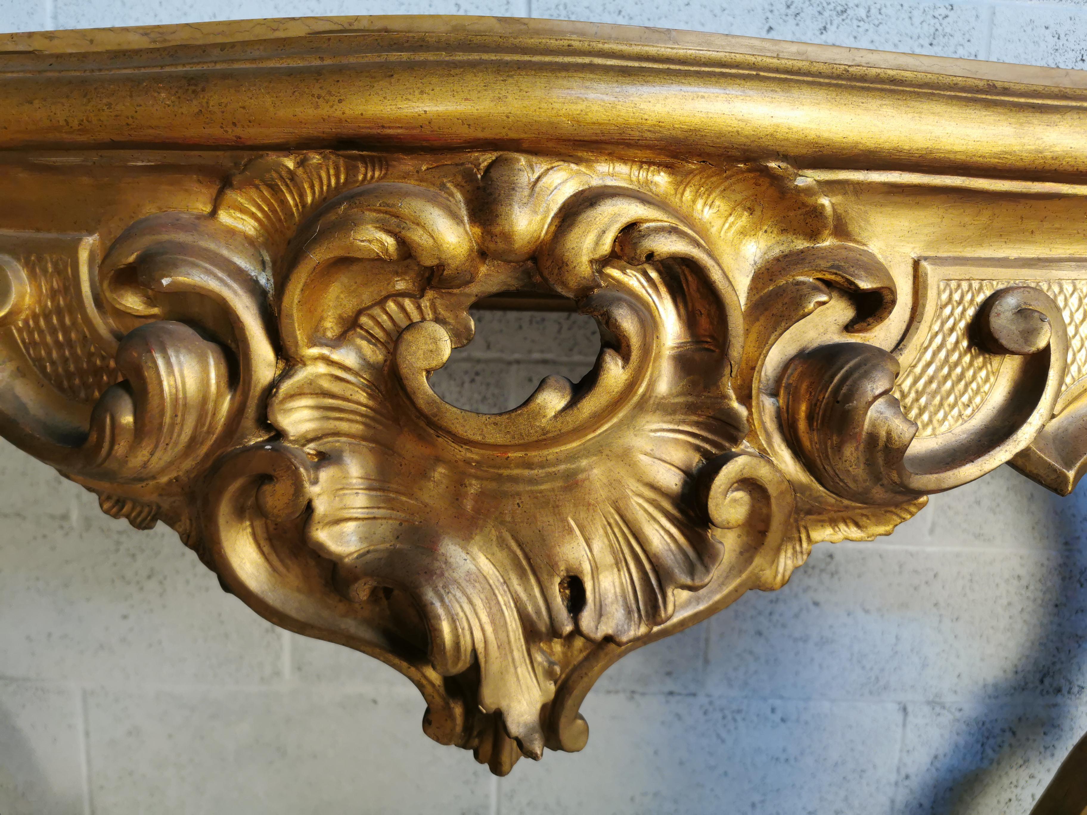 Louis XV Gilded Console Table Rome Italy, carved console 18th century  2