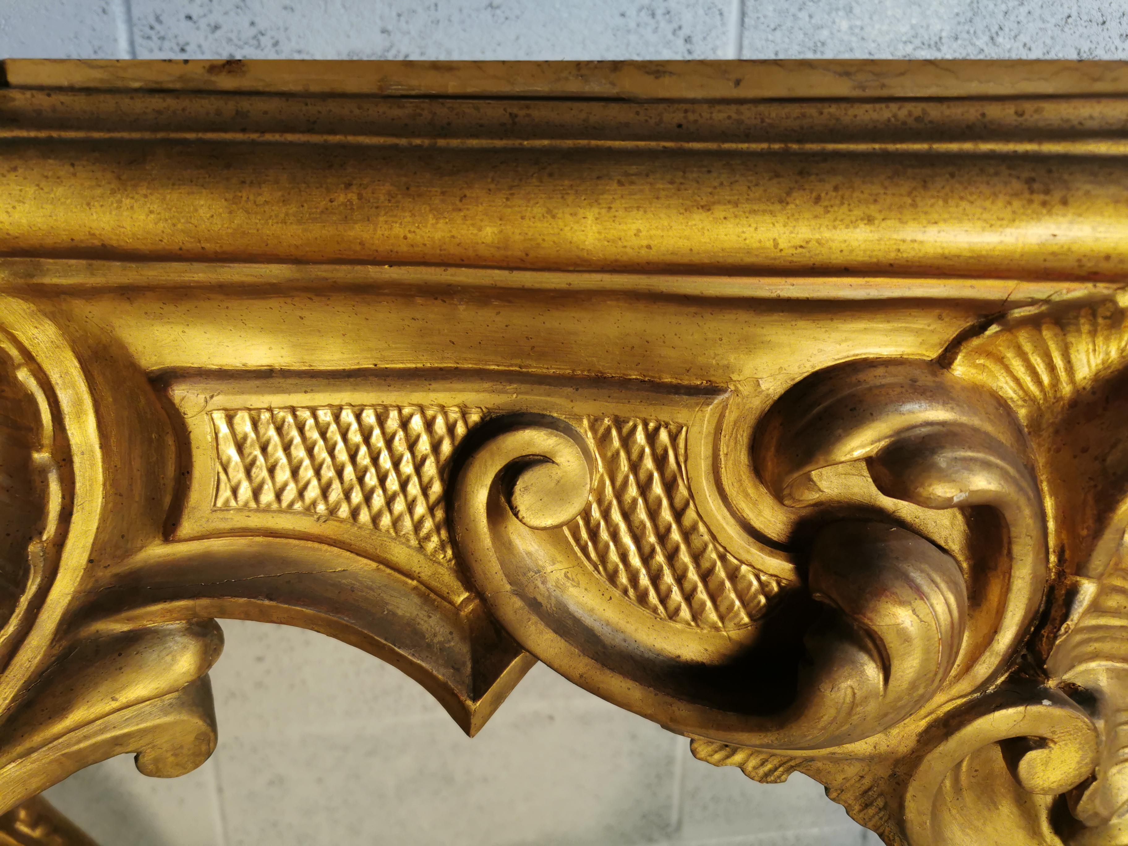 Louis XV Gilded Console Table Rome Italy, carved console 18th century  4
