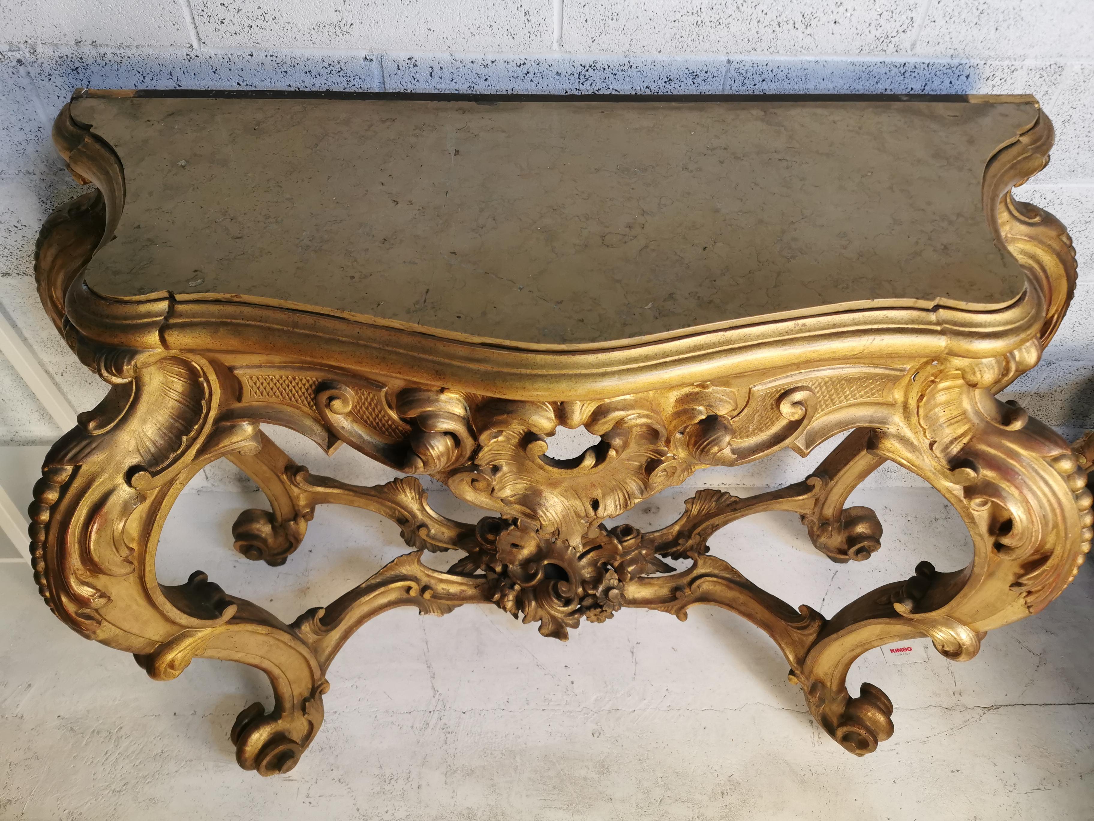 Louis XV Gilded Console Table Rome Italy, carved console 18th century  1
