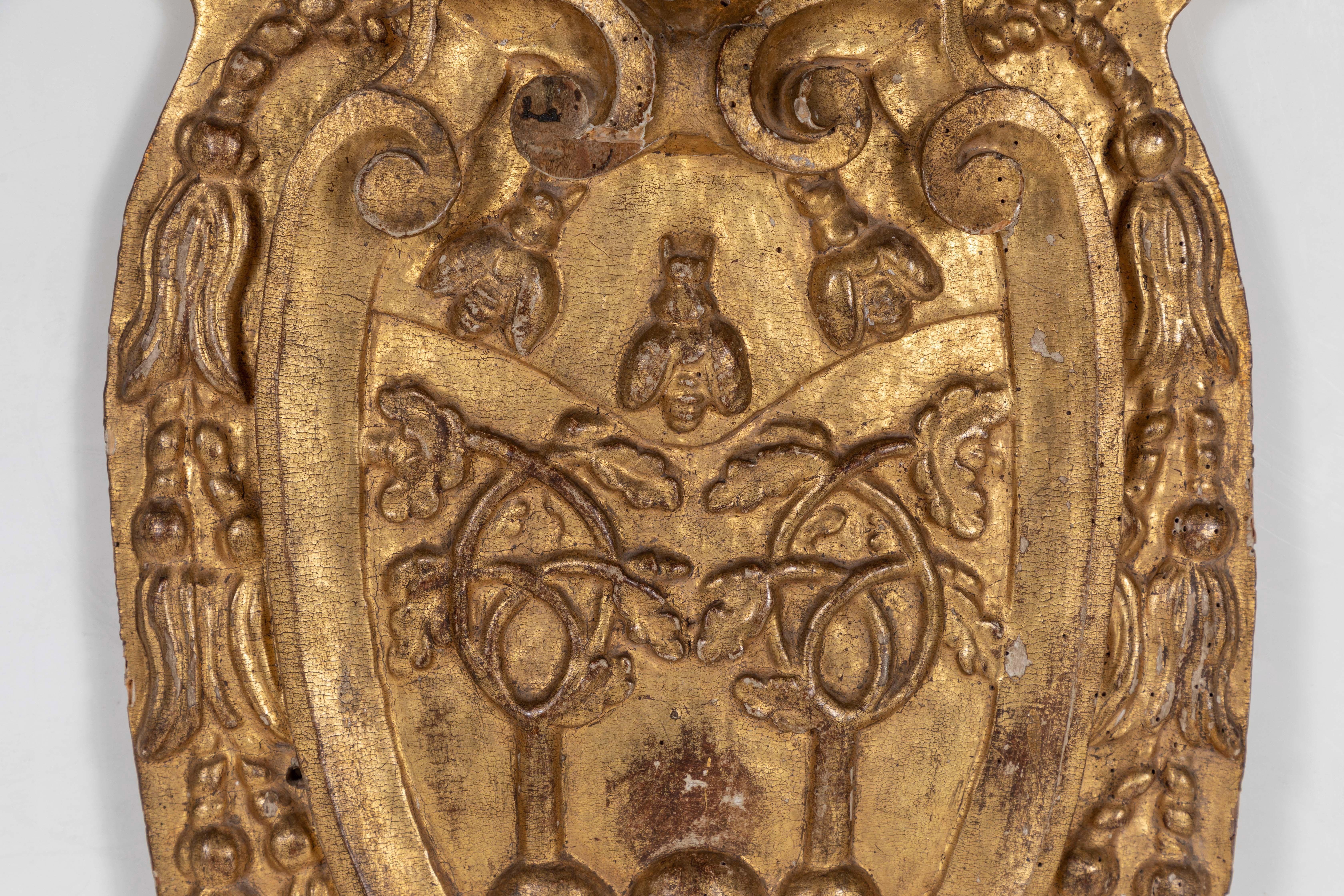 Italian 18th Century, Gilded, Bishop's Crest For Sale