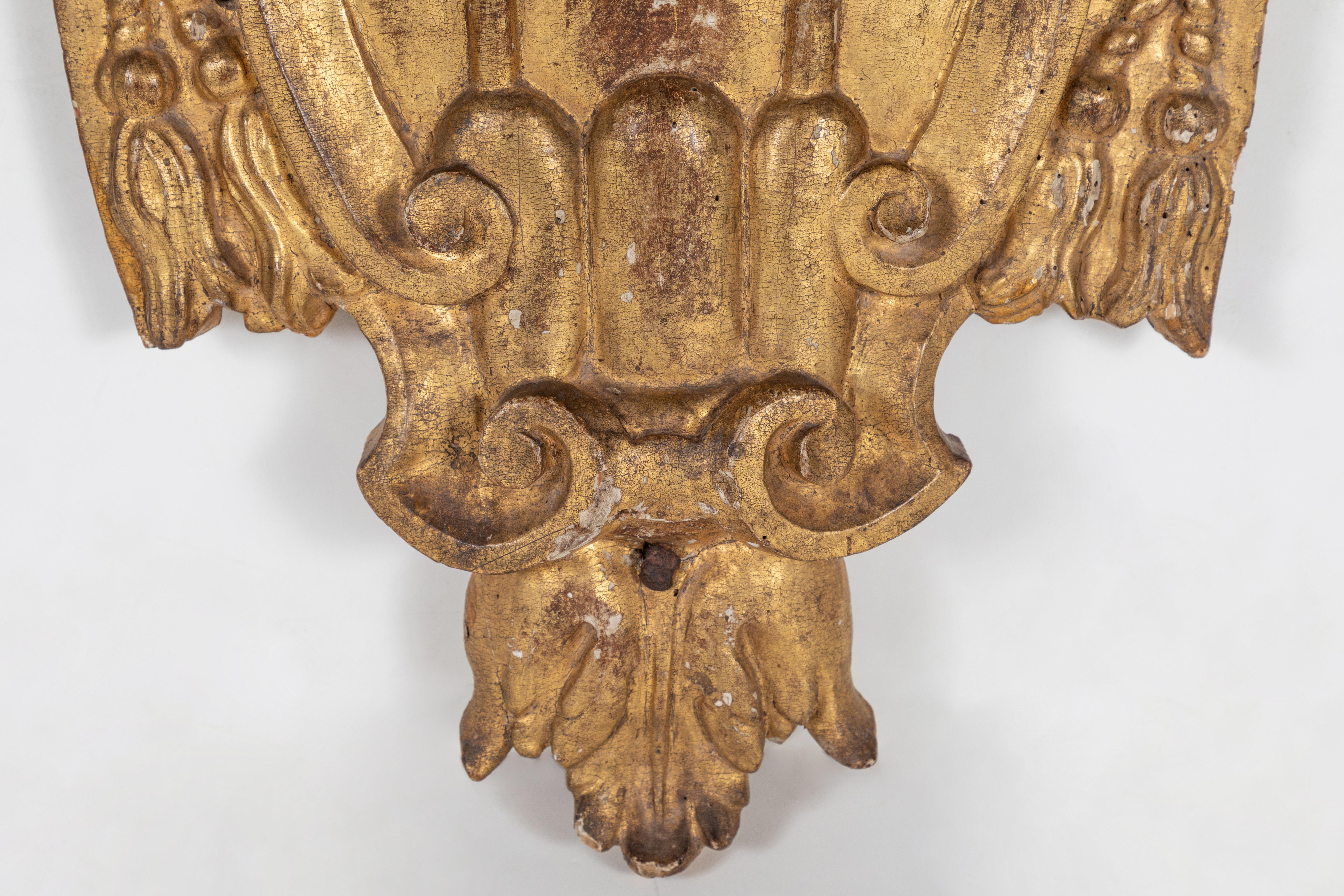 Hand-Carved 18th Century, Gilded, Bishop's Crest For Sale