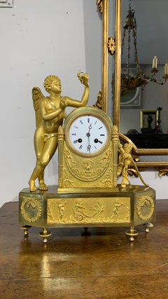18th Century Gilded Bronze Table-Clock with Cupid