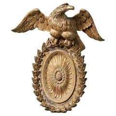 18th Century Gilded & Carved Eagle with Patera