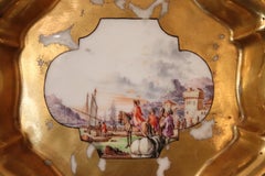 18th Century Gilded Collectible Antique Porcelain Plate Meissen, 1720s