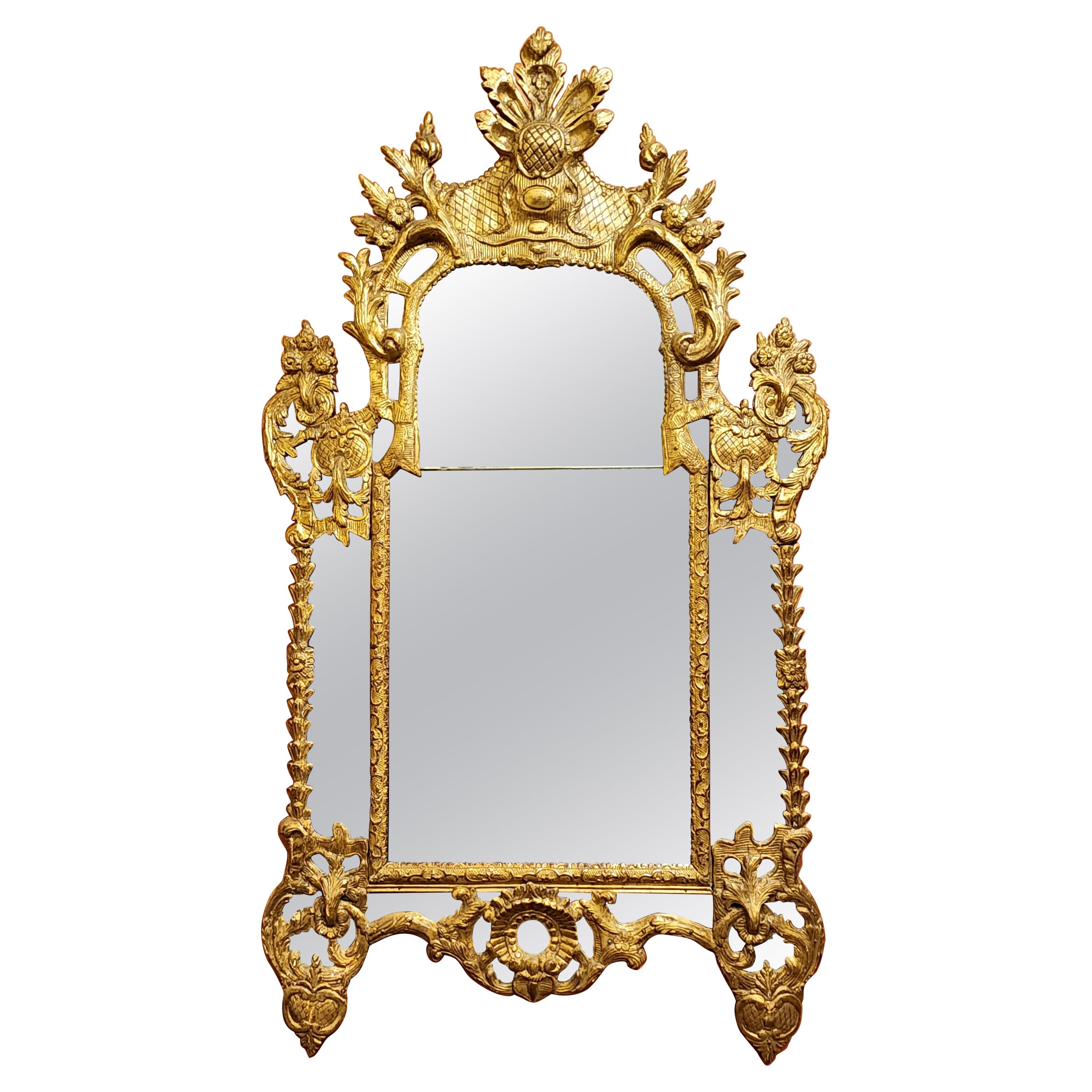 Miroir géorgien doré du 18e siècle, grand modèle