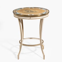 18th Century Gilt and White Gesso Table with Painted Top Depicting Venus