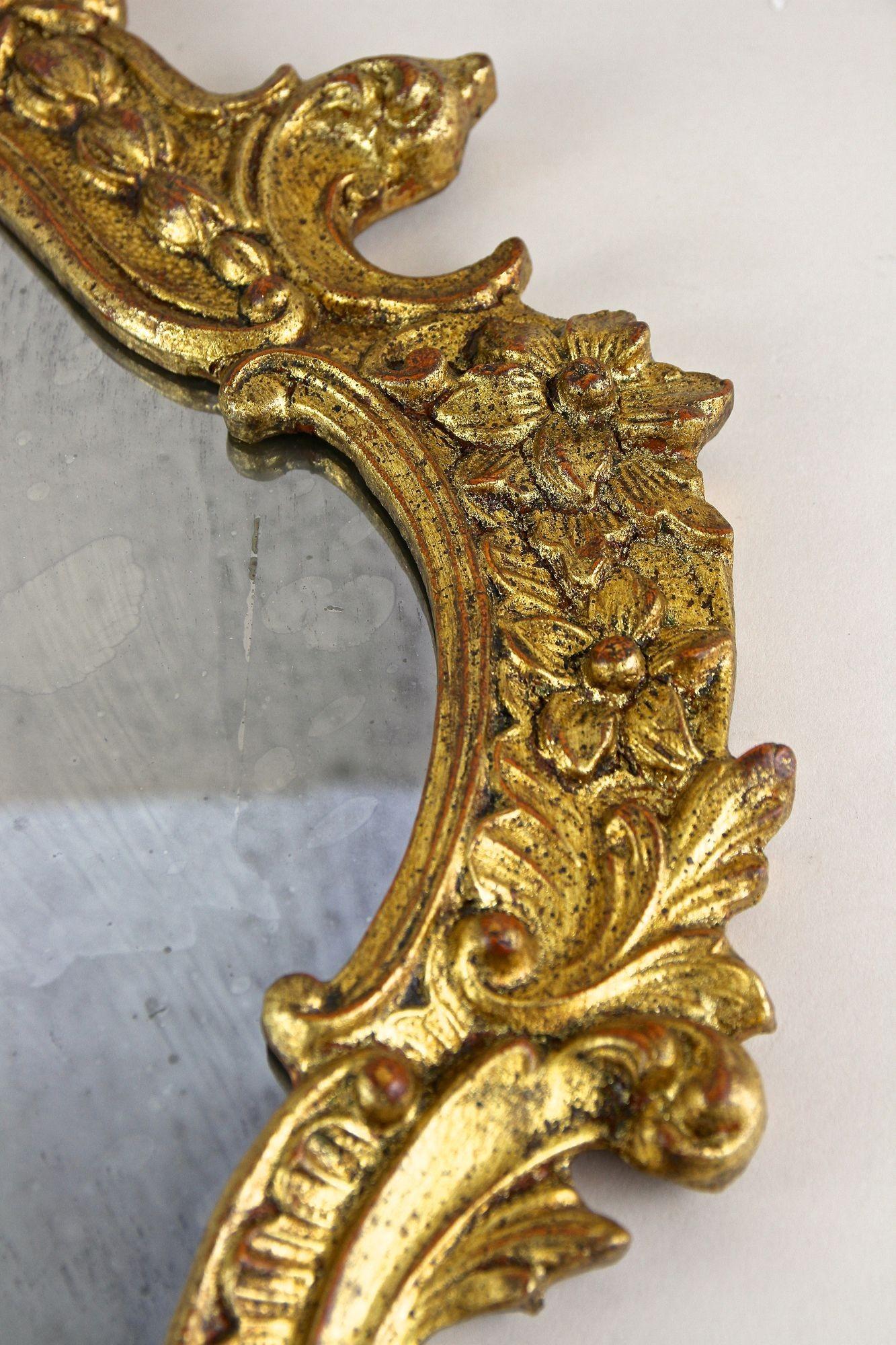 18th Century Gilt Baroque Mirror With Old Mirror Plate, Handcarved - IT ca.1790 6