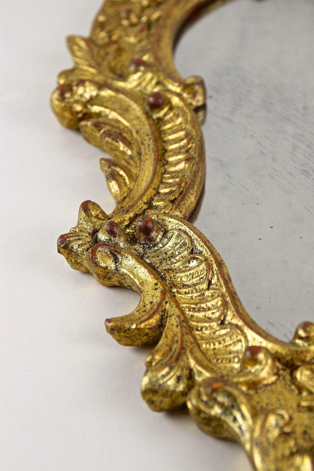 18th Century Gilt Baroque Mirror With Old Mirror Plate, Handcarved - IT ca.1790 7