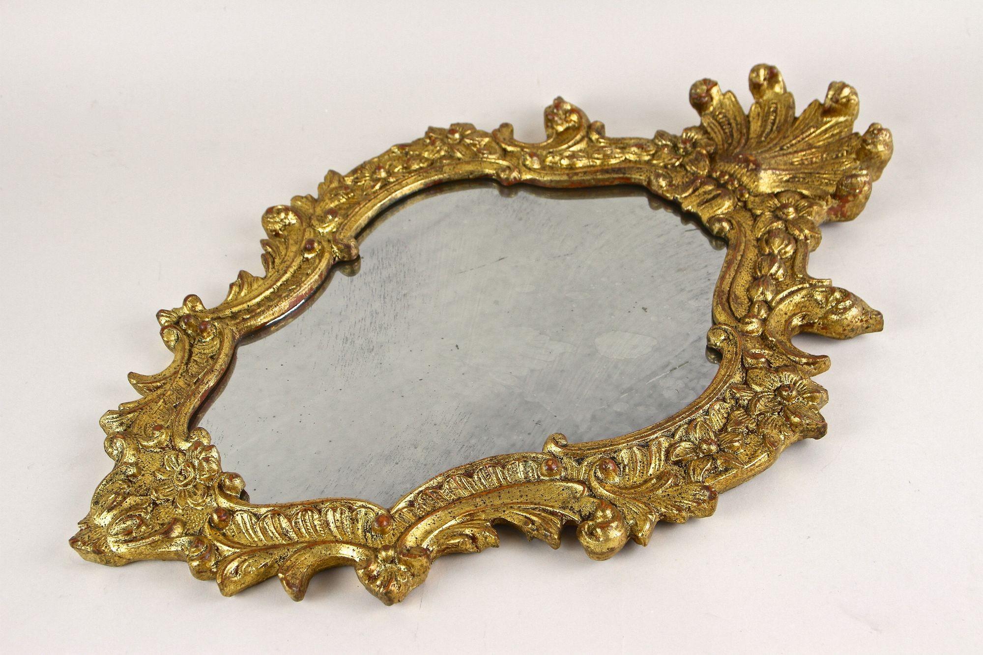18th Century Gilt Baroque Mirror With Old Mirror Plate, Handcarved - IT ca.1790 8