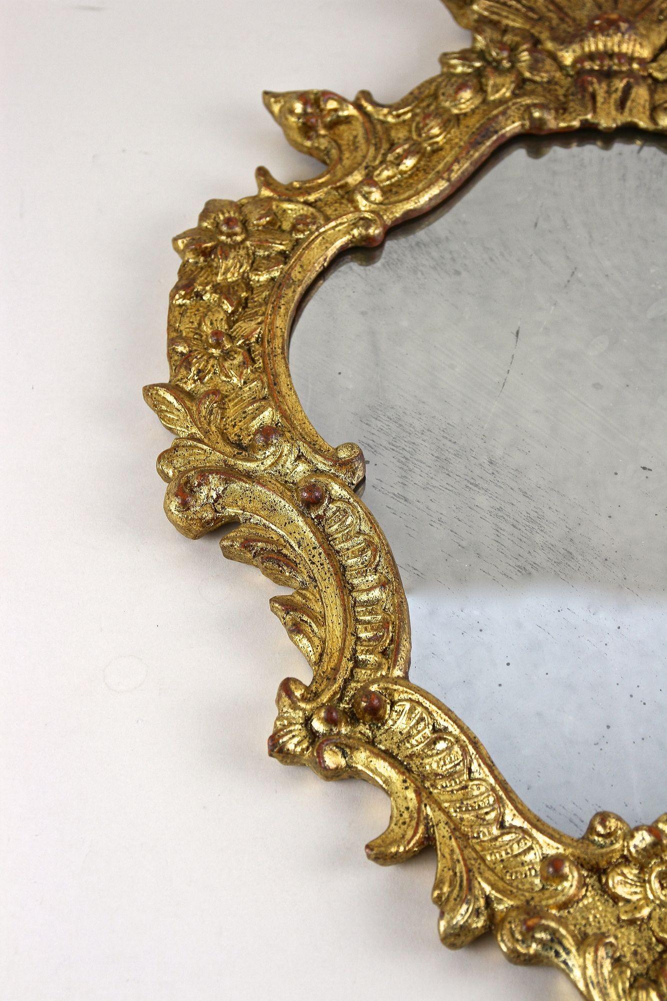 18th Century Gilt Baroque Mirror With Old Mirror Plate, Handcarved - IT ca.1790 2