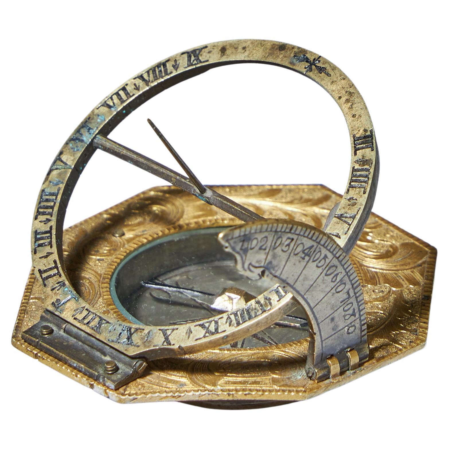Sonnenuhr mit Kompass Maritime Pocket Sundial Authentic Models 