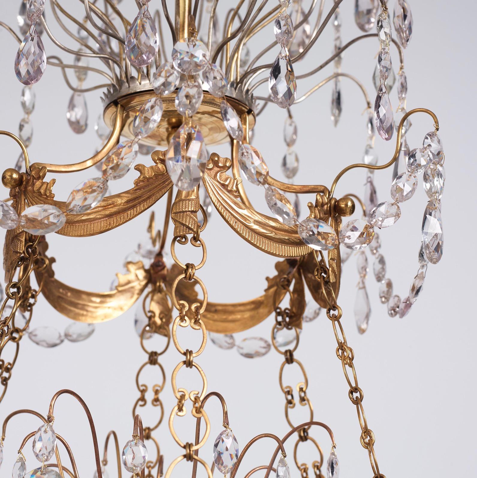 18th Century Gilt Bronze and Blue Glass Russian Chandelier For Sale 9