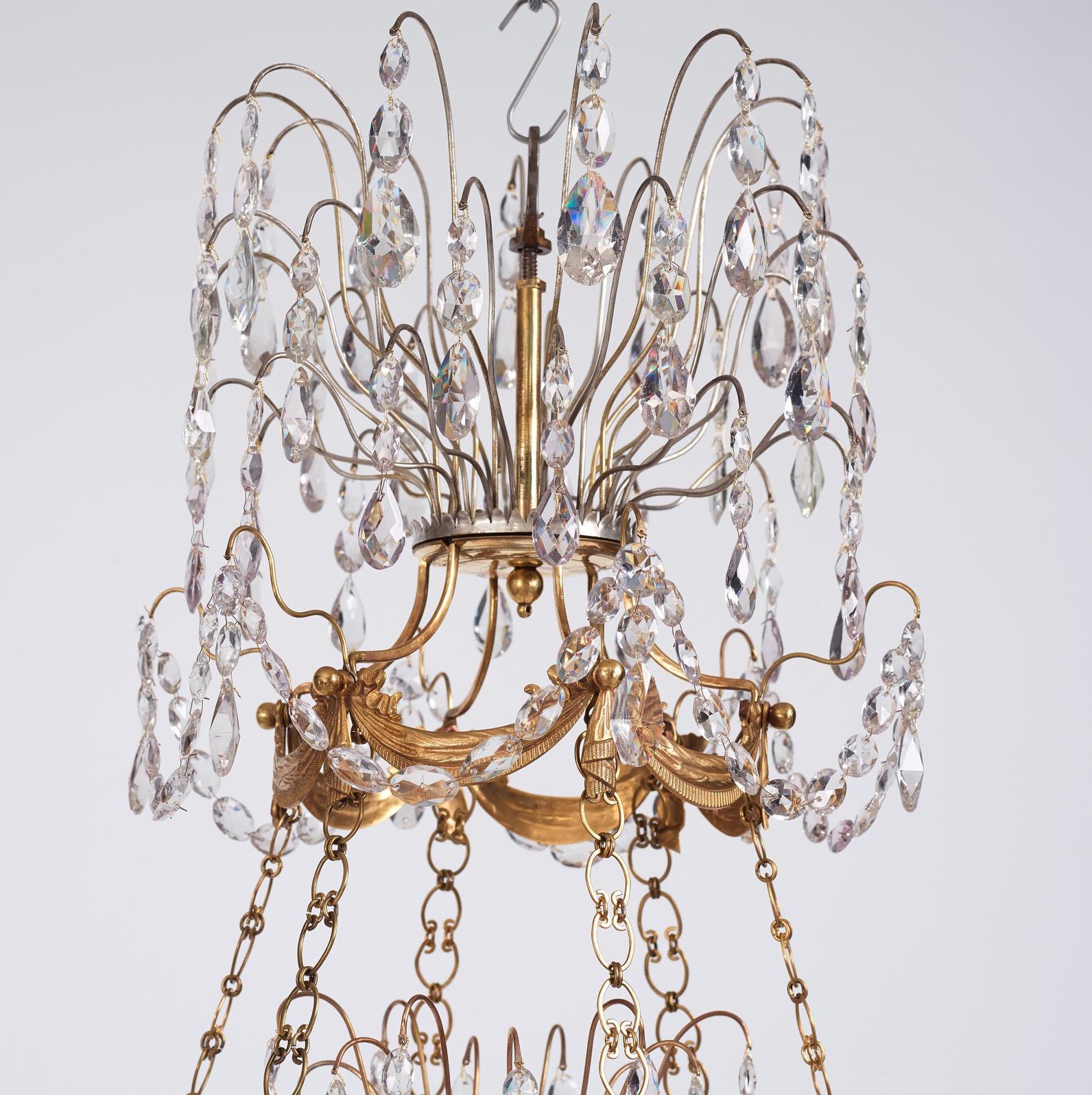 18th Century Gilt Bronze and Blue Glass Russian Chandelier For Sale 10