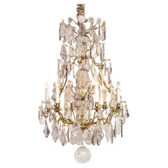 Antique 18th century gilt bronze and crystal chandelier, epoque Louis XV