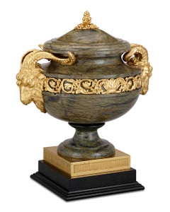 18th-Century Gilt Bronze & Egitto Serpentino Urn After Pierre Gouthière