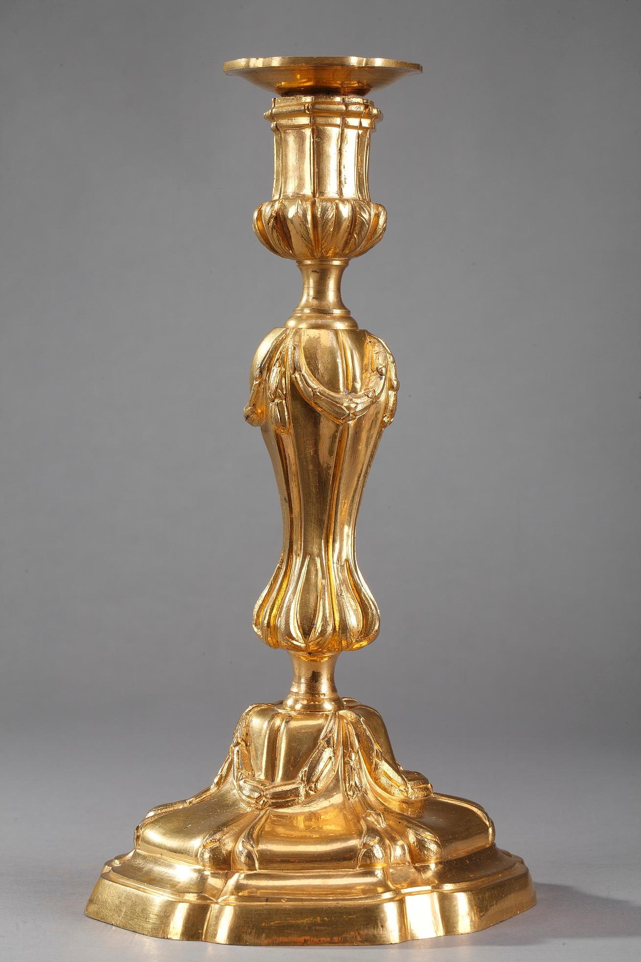 Louis XVI 18th Century Gilt Bronze Table Candelabra Centrepieces