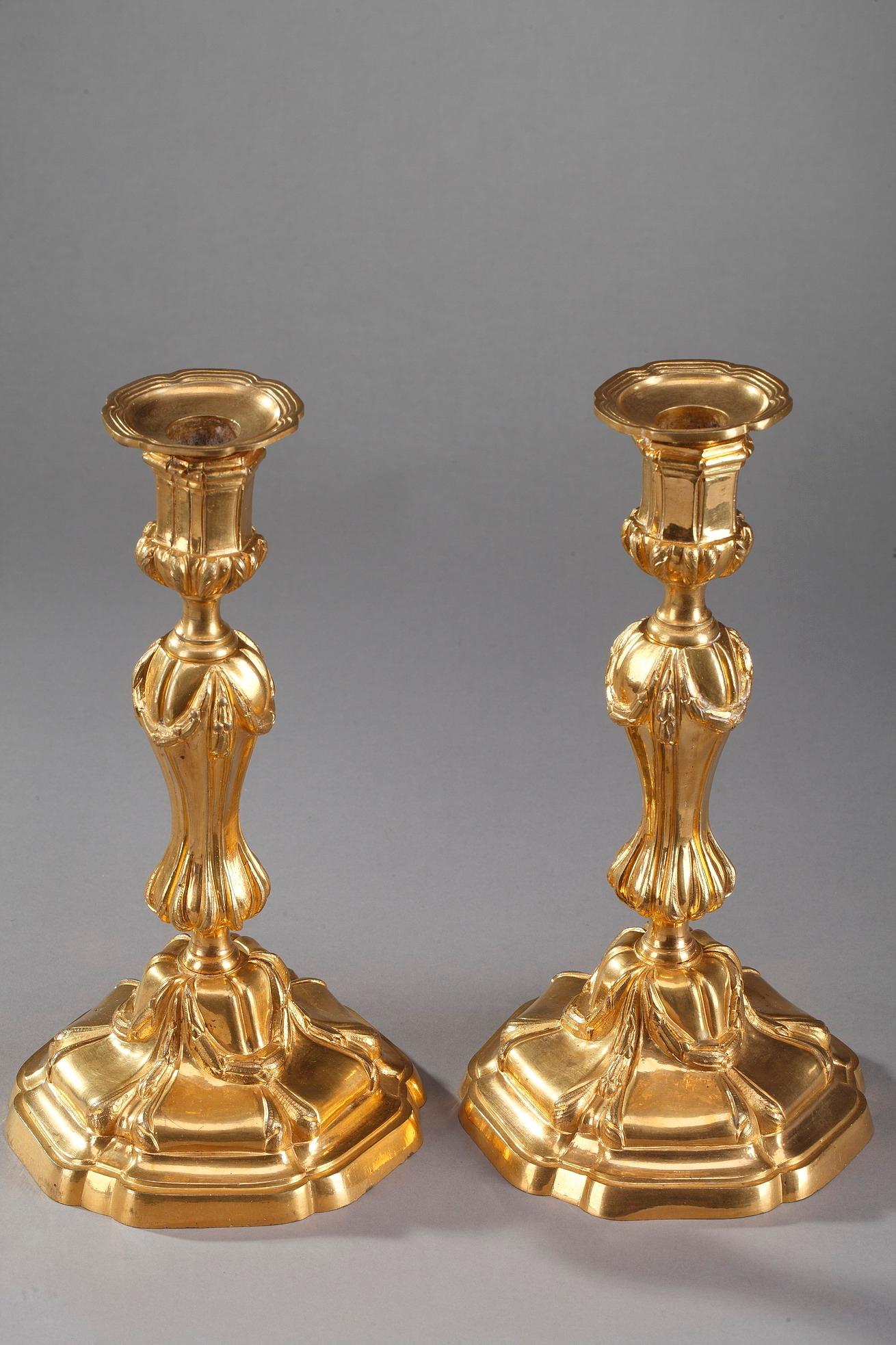 18th Century Gilt Bronze Table Candelabra Centrepieces In Good Condition In Paris, FR