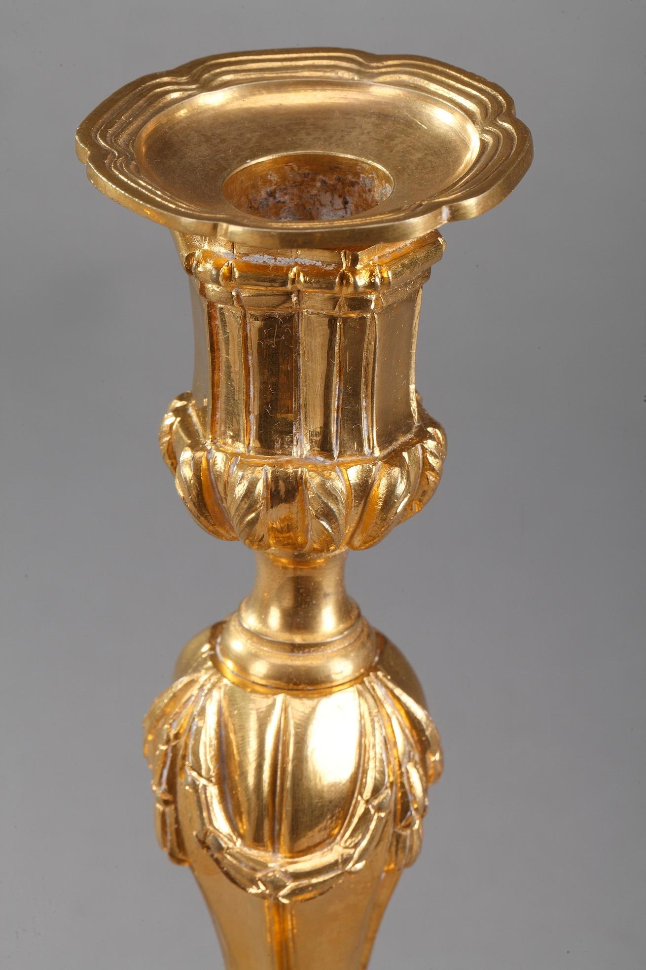 18th Century Gilt Bronze Table Candelabra Centrepieces 3