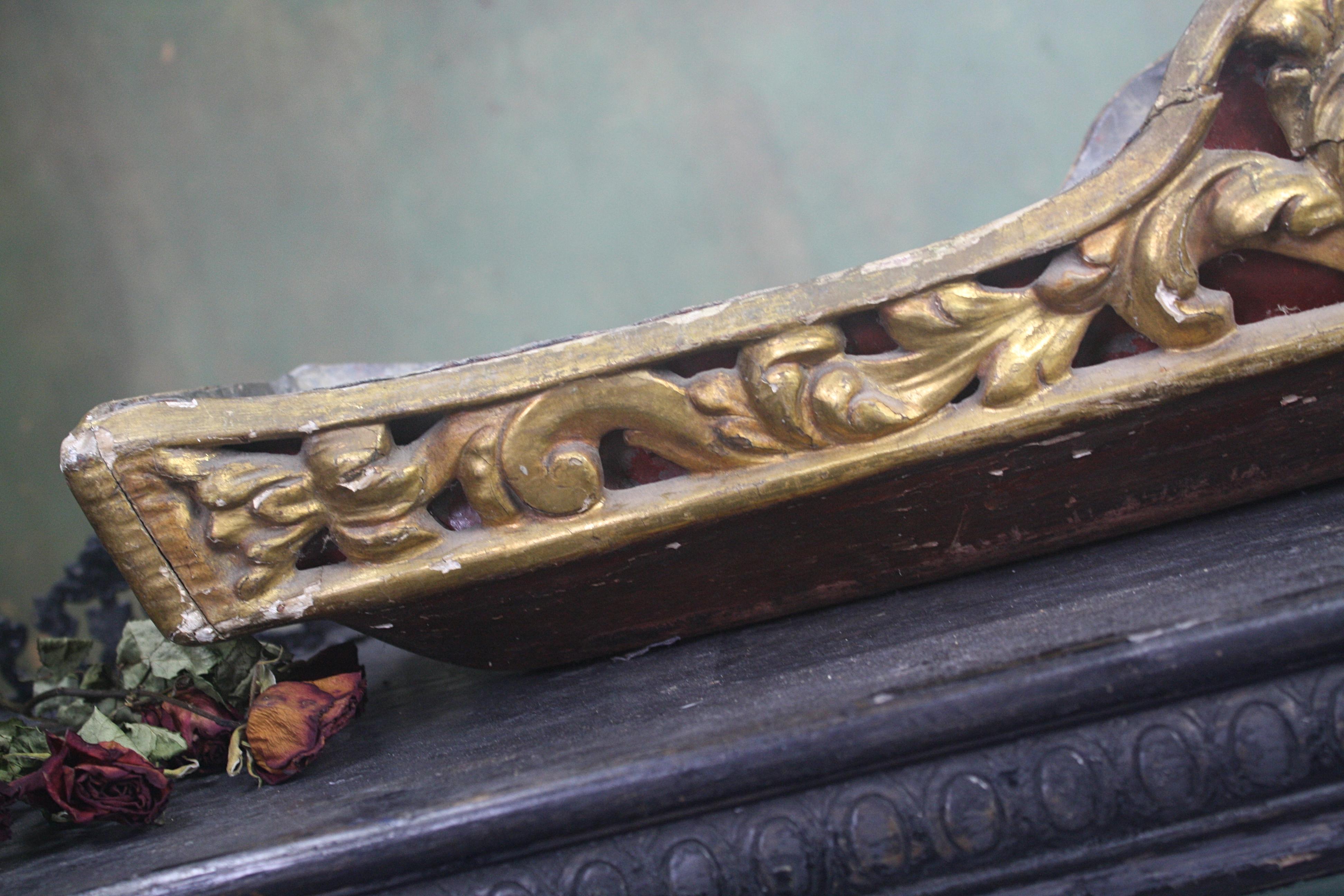 18th Century Gilt, Carved & Lead Lined Infants Wake Morning Cradle Memento Mori  2