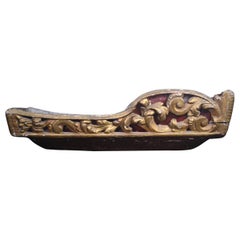 Antique 18th Century Gilt, Carved & Lead Lined Infants Wake Morning Cradle Memento Mori